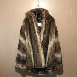 Hugo Buscati Faux Fur Coat Woman’s S Oversized